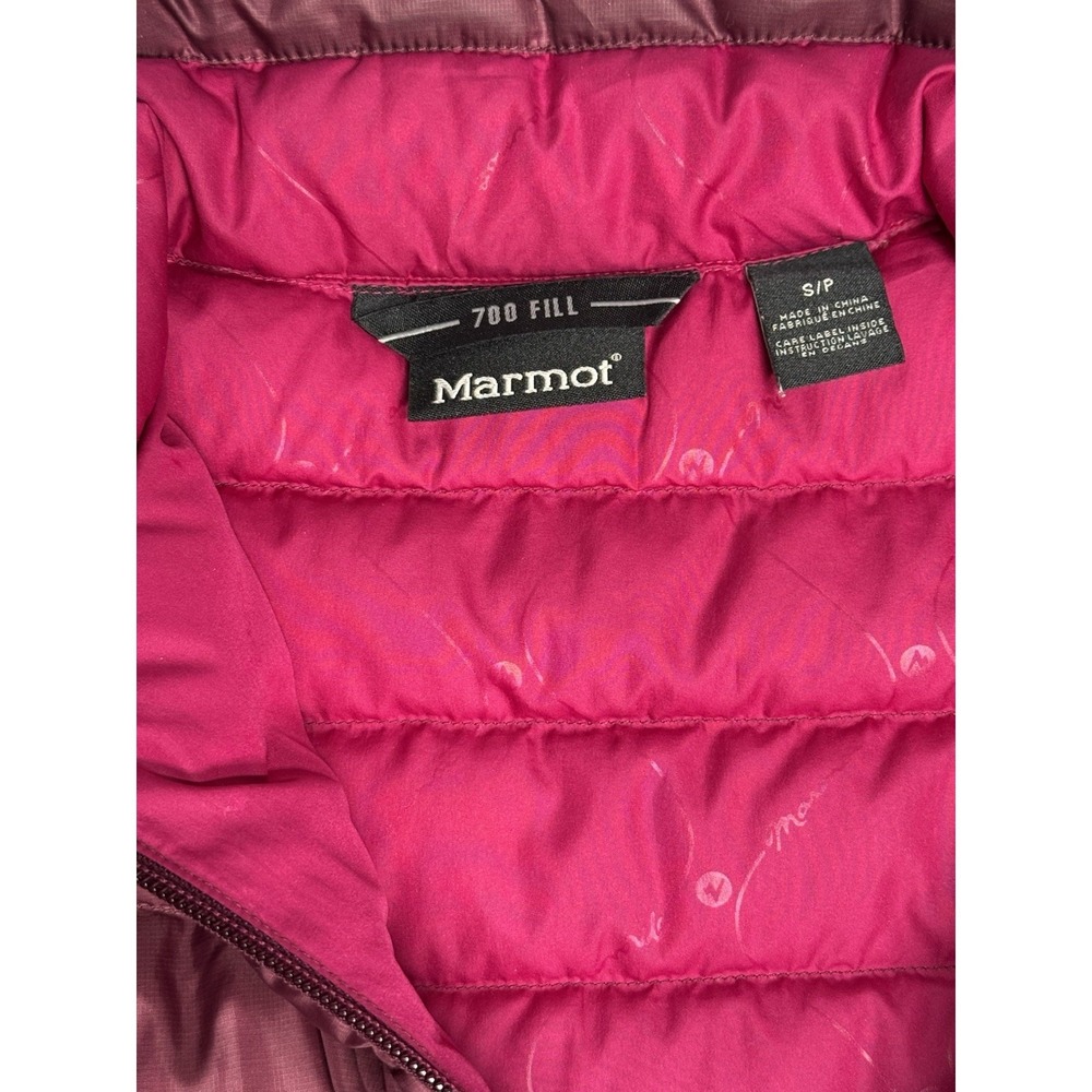 Marmot Jacket Womens Small Maroon Red/Purple 700 Fill Down Puffer Coat - Picture 6 of 14